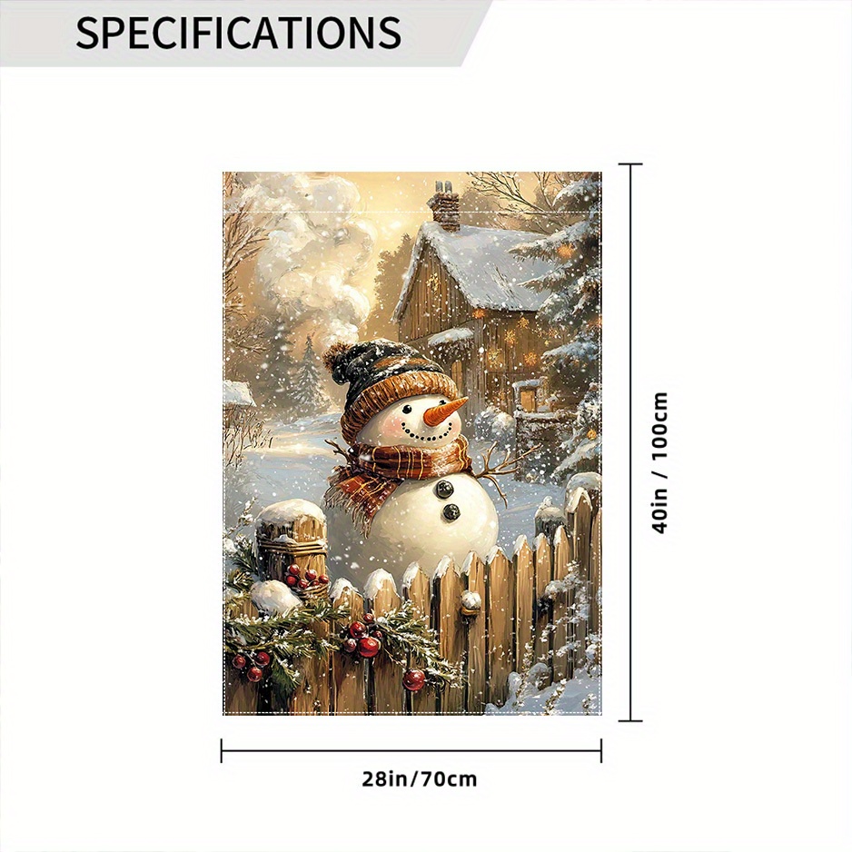 TEMU Drapeau de jardin de de neige - 28"x40" Drapeau décoratif en polyester double face pour extérieur, pelouse et cour - Pas d'électricité requise -