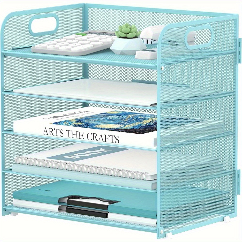 

Sharkwoods 5-tier Paper Organizer With Handle, Mesh Desktop File Organizer For Office, Home Or School