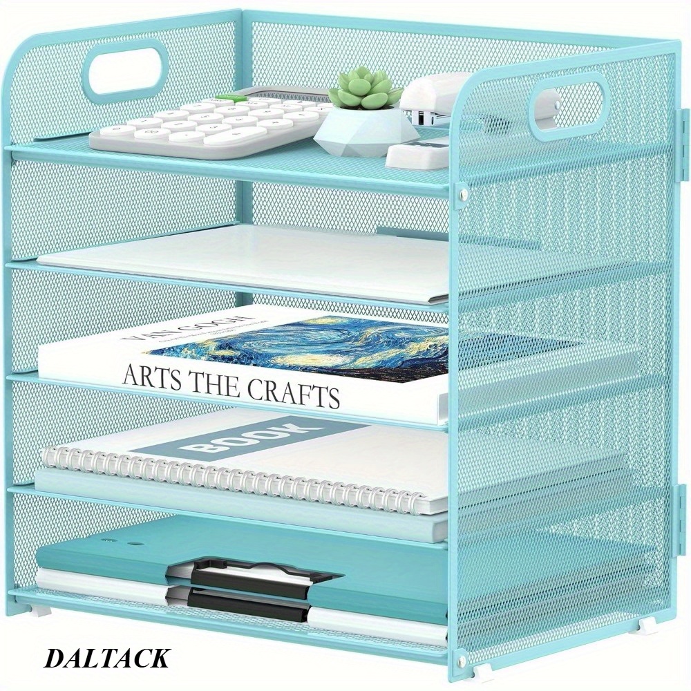 

Daltack 5-tier Paper Organizer With Handle, Mesh Desktop File Organizer For Office, Home Or School