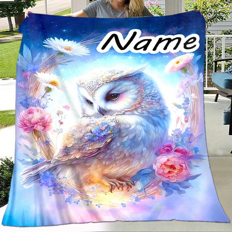 

Personalized Owl Blanket Name - -, - Flannel - For , , , Sofa & Decor - Unique Christmas , Christmas Decor