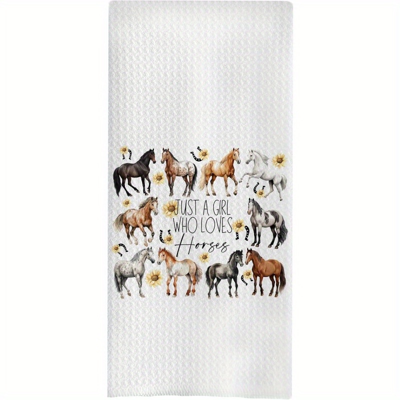 

1pc Set, Horse Gift Kitchen Towel - Horse Gift Decoration, Horse Bathroom Kitchen Hand Tea Towel, Horse Women Gift 18x26inches