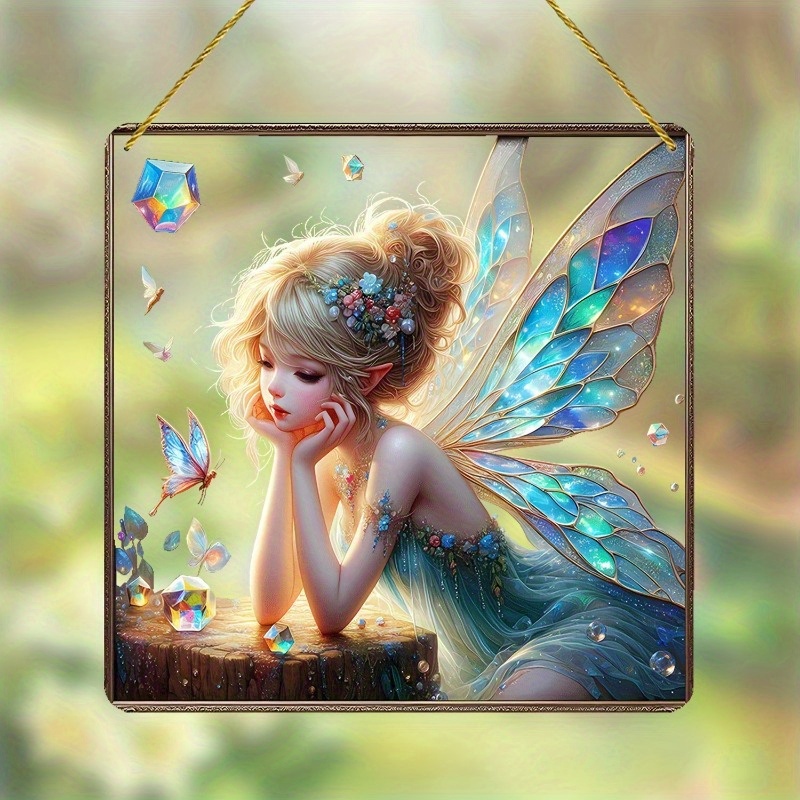 

Fairy Garden Suncatchers Acrylic Plaque - Whimsical Wall Art For Home Decor , Farmhouse And Indoor Porch Living Room Window, Perfect Gift For Female Friends