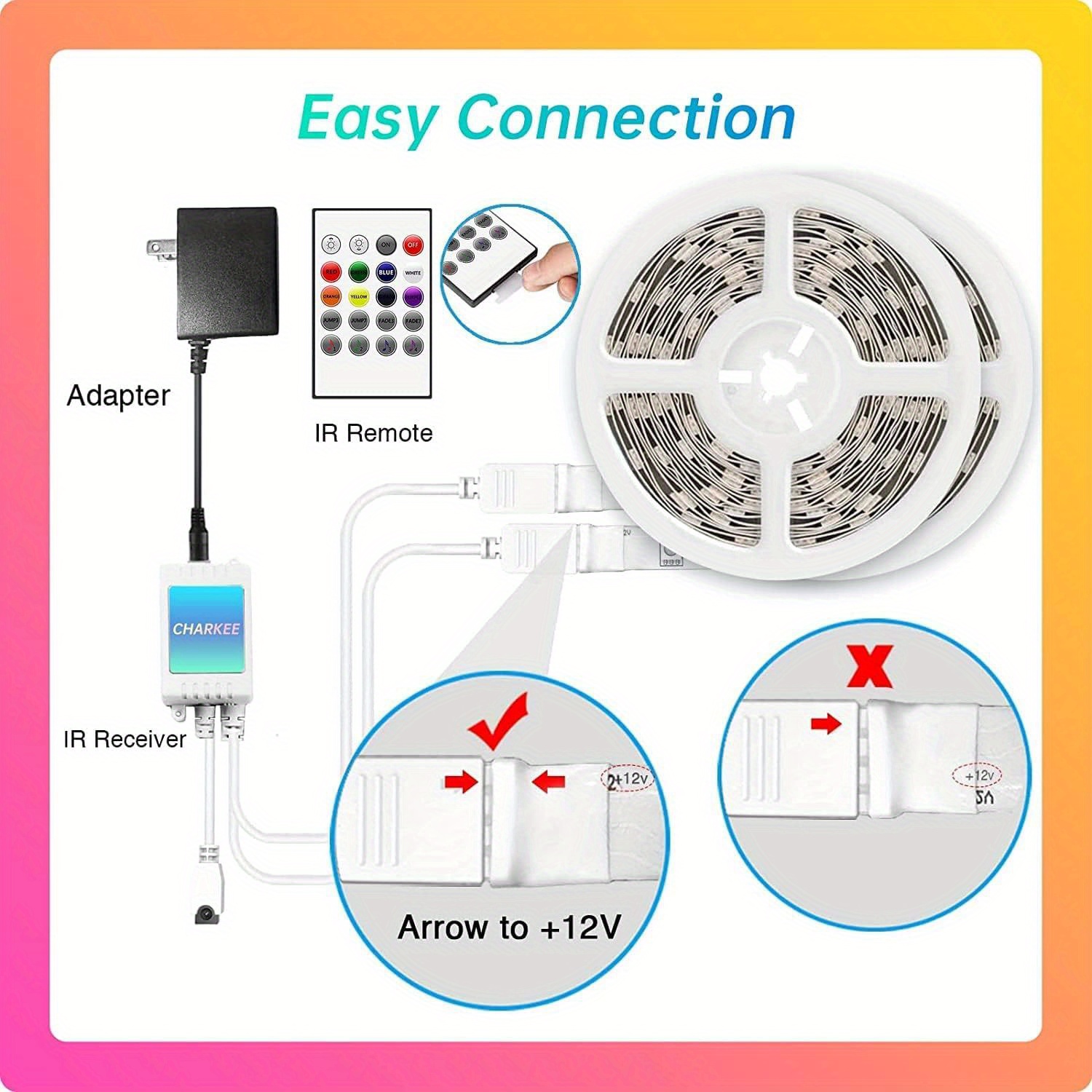 50ft smart rgb led strip lights usb powered music sync   control diy color   vibrant multicolor lighting for bedroom gaming room party decor gaming lights for bedroom