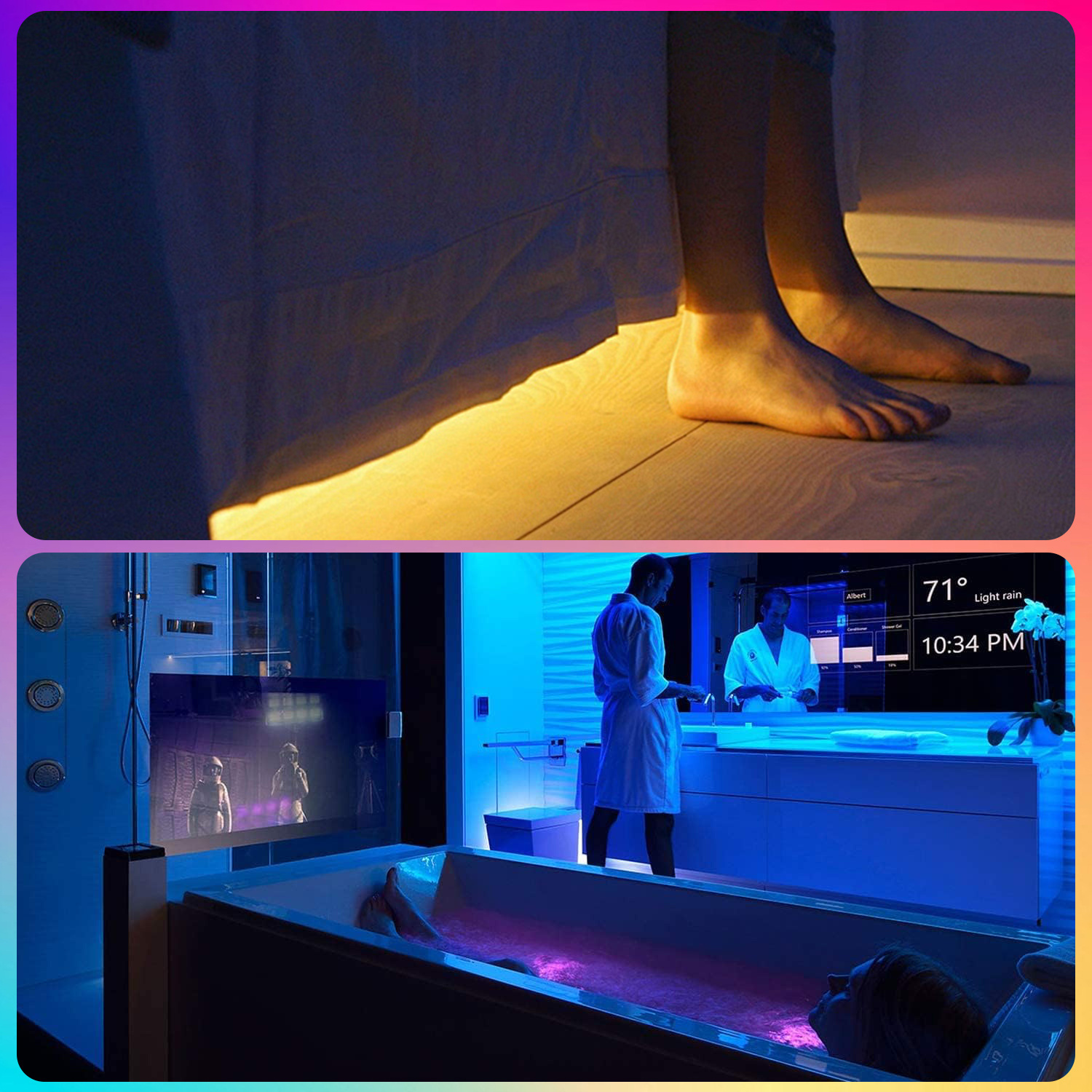 50ft smart rgb led strip lights usb powered music sync   control diy color   vibrant multicolor lighting for bedroom gaming room party decor gaming lights for bedroom