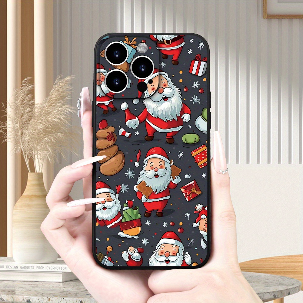 christmas santa claus pattern mobile phone case texture lens