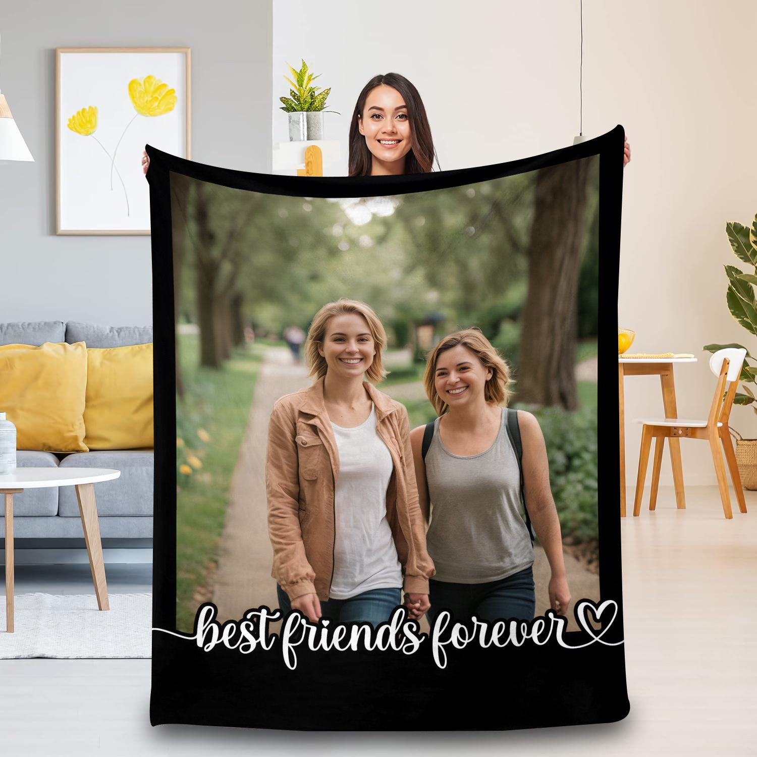 

Customized Photo Blanket Gift For Best Friend Personalized Custom Photo Soft Blanket Flannel Blanket 1 Piece