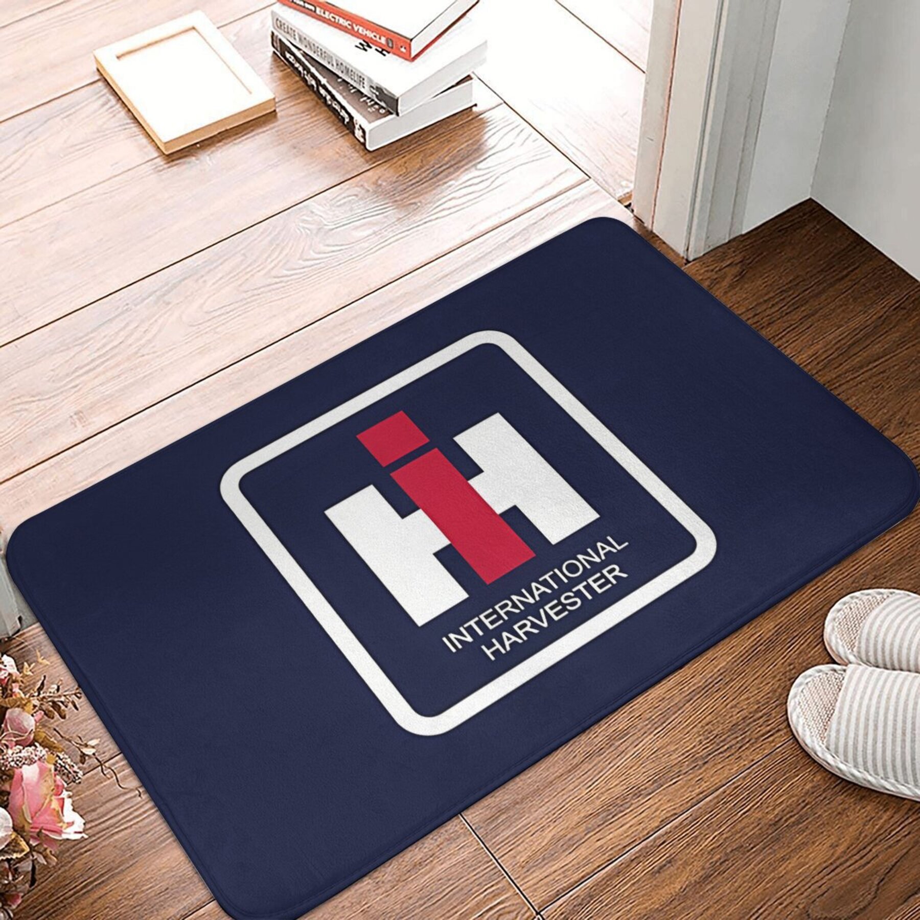 

International Logo Polyester Doormat - Machine Washable, Non-slip, Rectangle, Lightweight Indoor Mat For Bathroom, Kitchen, Entrance, And Balcony - 1pcs