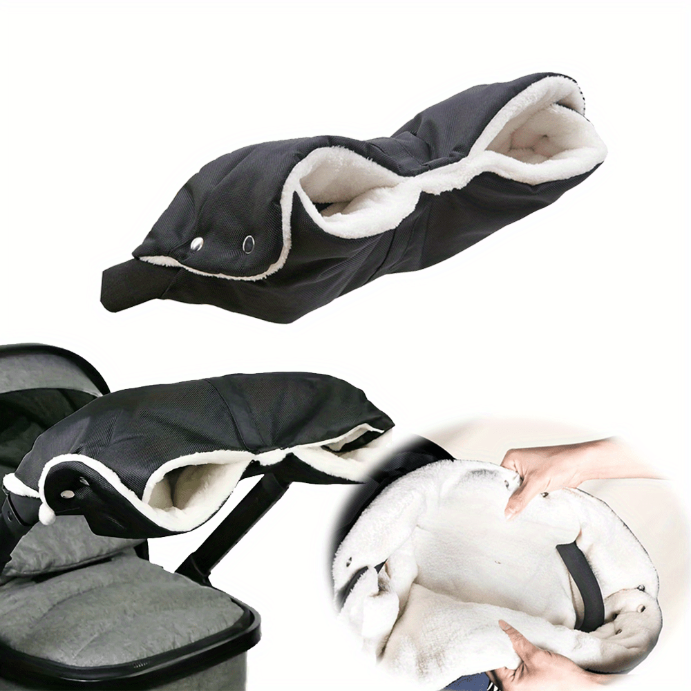 

1pc Polyester Stroller , Warm Velvet Thickened Glove , Coldproof Cozy & Comfortable Pushchair Handle Wrap