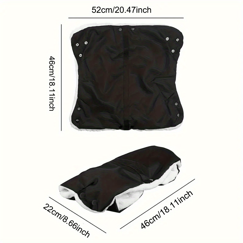 1pc polyester stroller handle cover warm velvet thickened glove for parents coldproof cozy comfortable pushchair handle wrap details 1