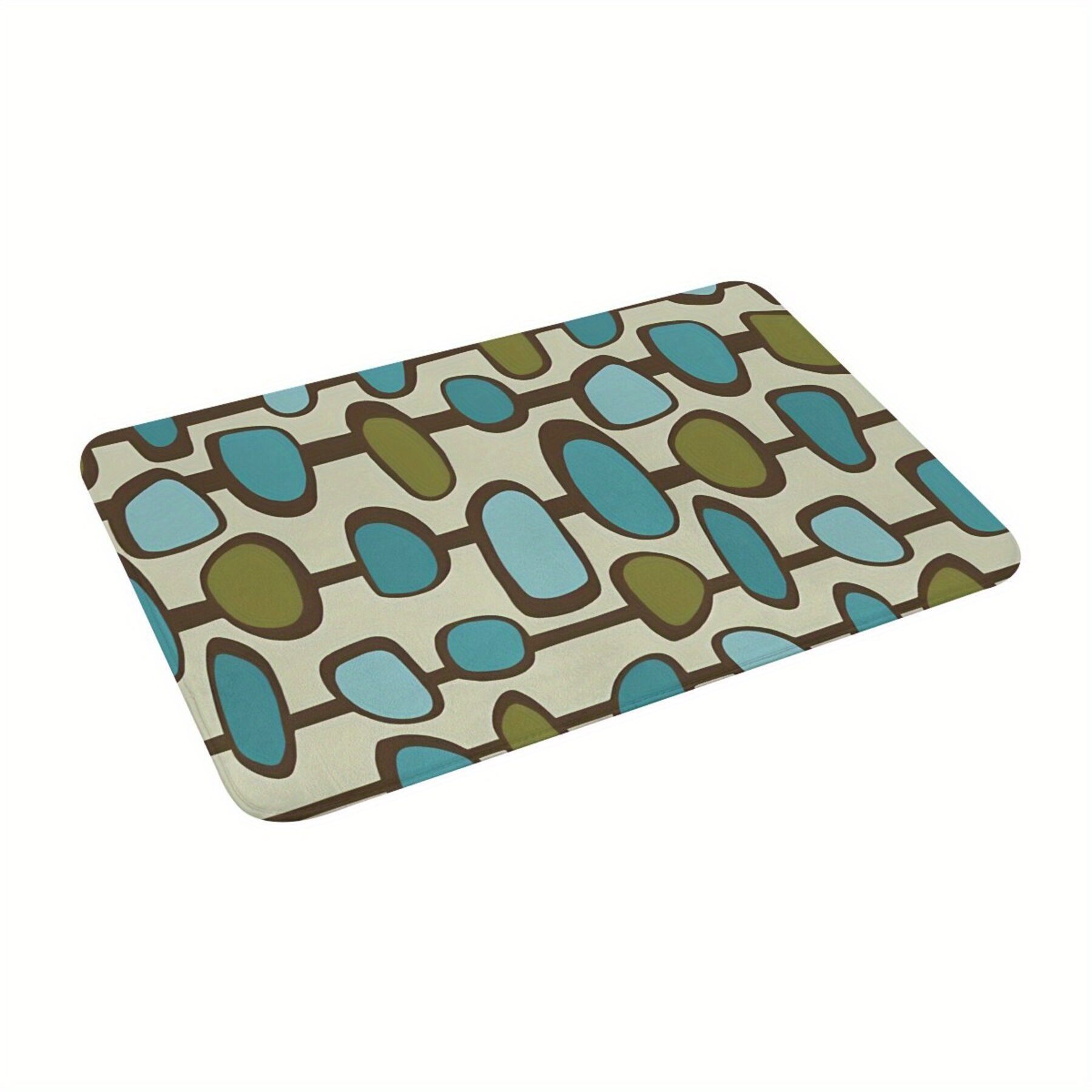 

Chic Mid-century Mat - Lightweight, Machine Washable Flannel Doormat With Print For Home Decor