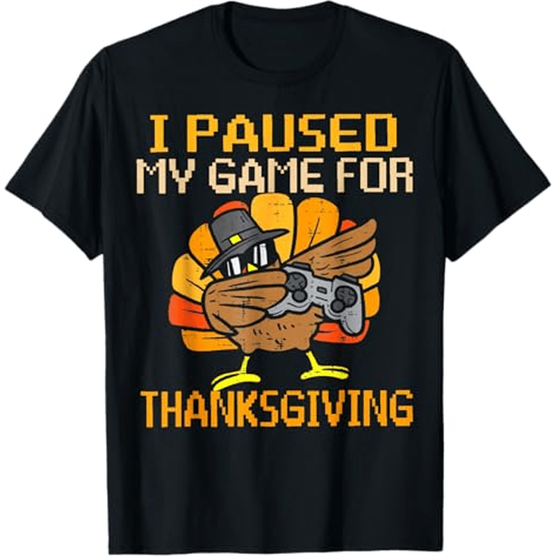 

Happy Thanksgiving Dabbing Gamer Turkey Boys Girls Men T-shirt, 100% Cotton, Thanksgiving Christmas Gift For Men Women Dad Mom Friends, S-xxxl, Black