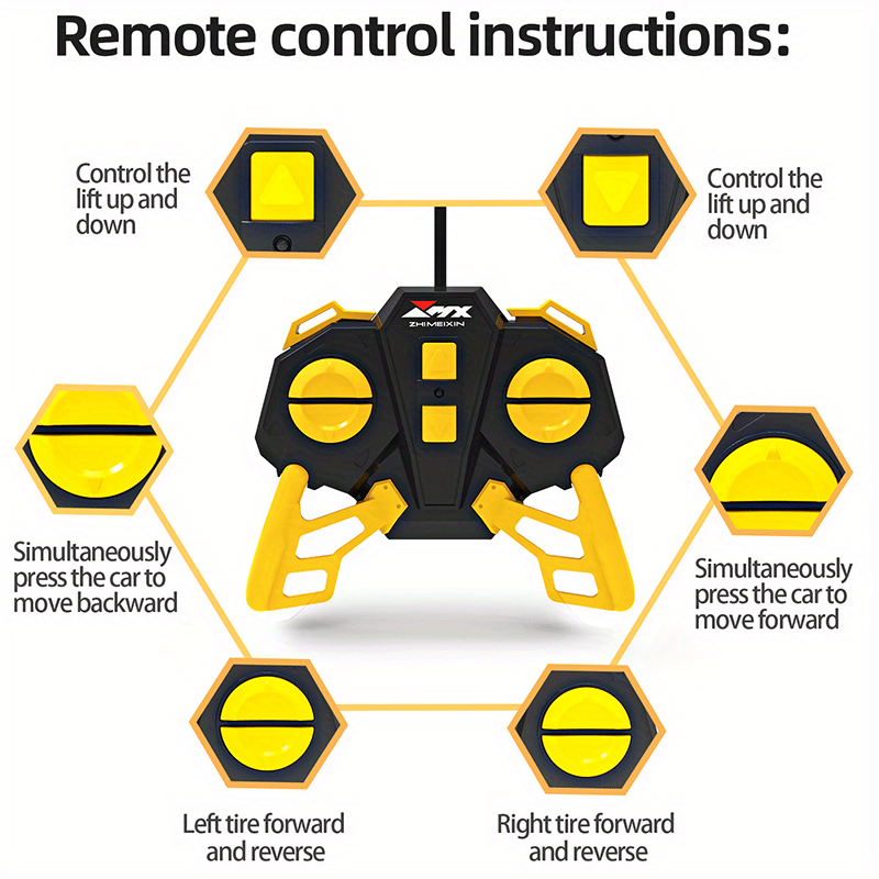 1:24 Scale Remote Control Dump Truck with Light-5 Channels, Rechargeable Battery, Perfect Gift for Birthday, Halloween and Christmas