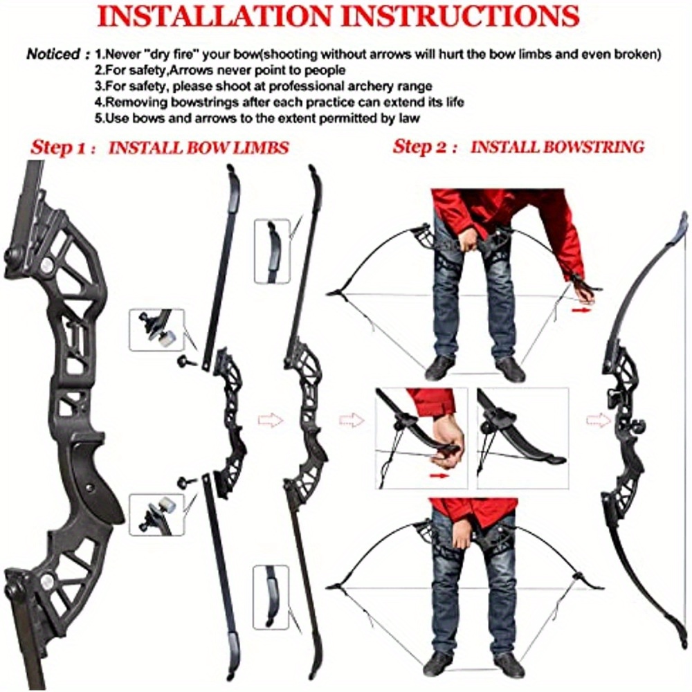 BZT Recurve Bow and Arrows for Adults 51