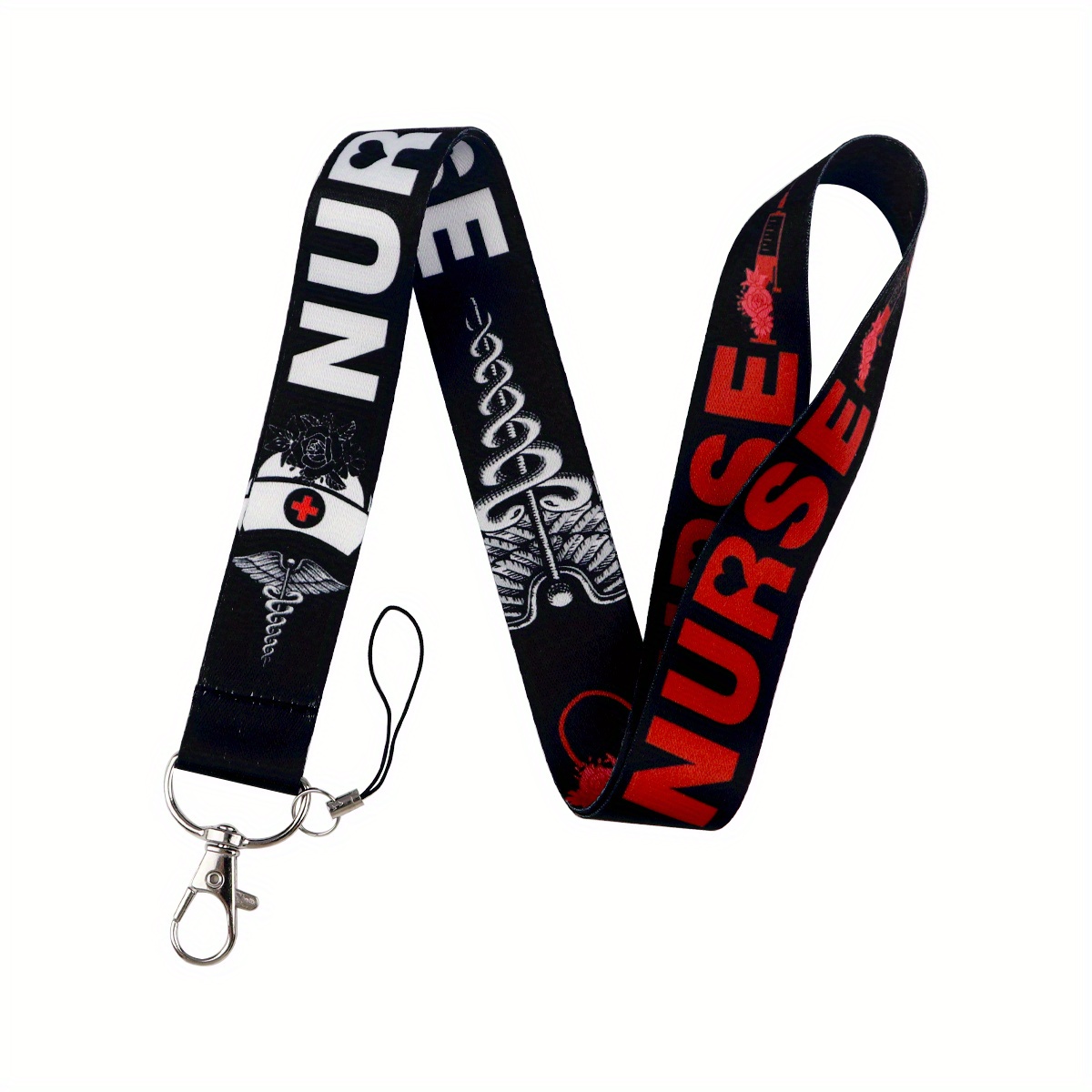 2d 1pc Nurse Neck Strap Lanyards Keychain Badge Holder Id Card Pass Hang Rope Lanyard For Key Rings Additions Doctor Gift