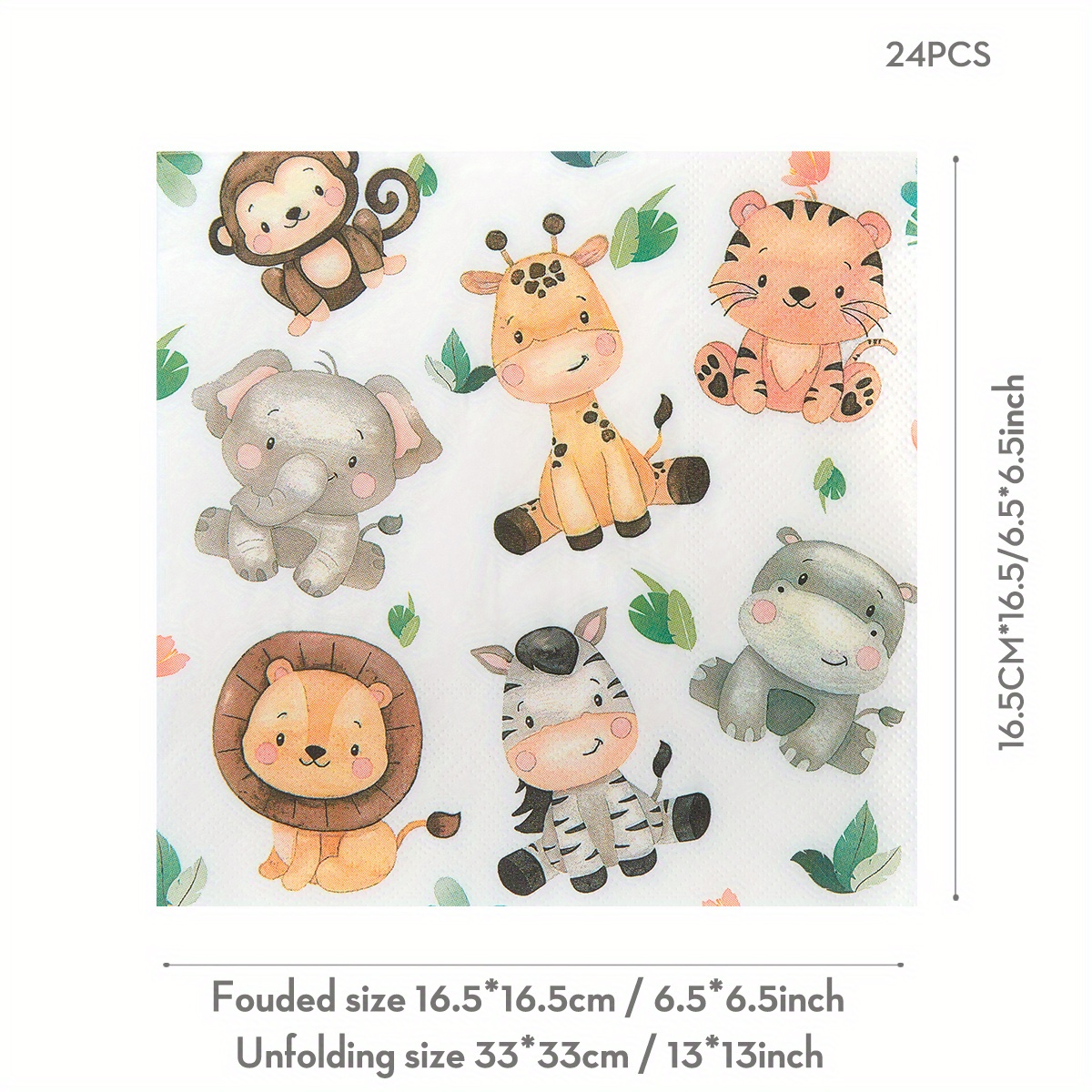 TEMU 24 Confezioni di tovaglioli di carta usa e getta con animali della , 13x13 pollici, 2 veli, tovaglioli da per feste, regali ed a tema
