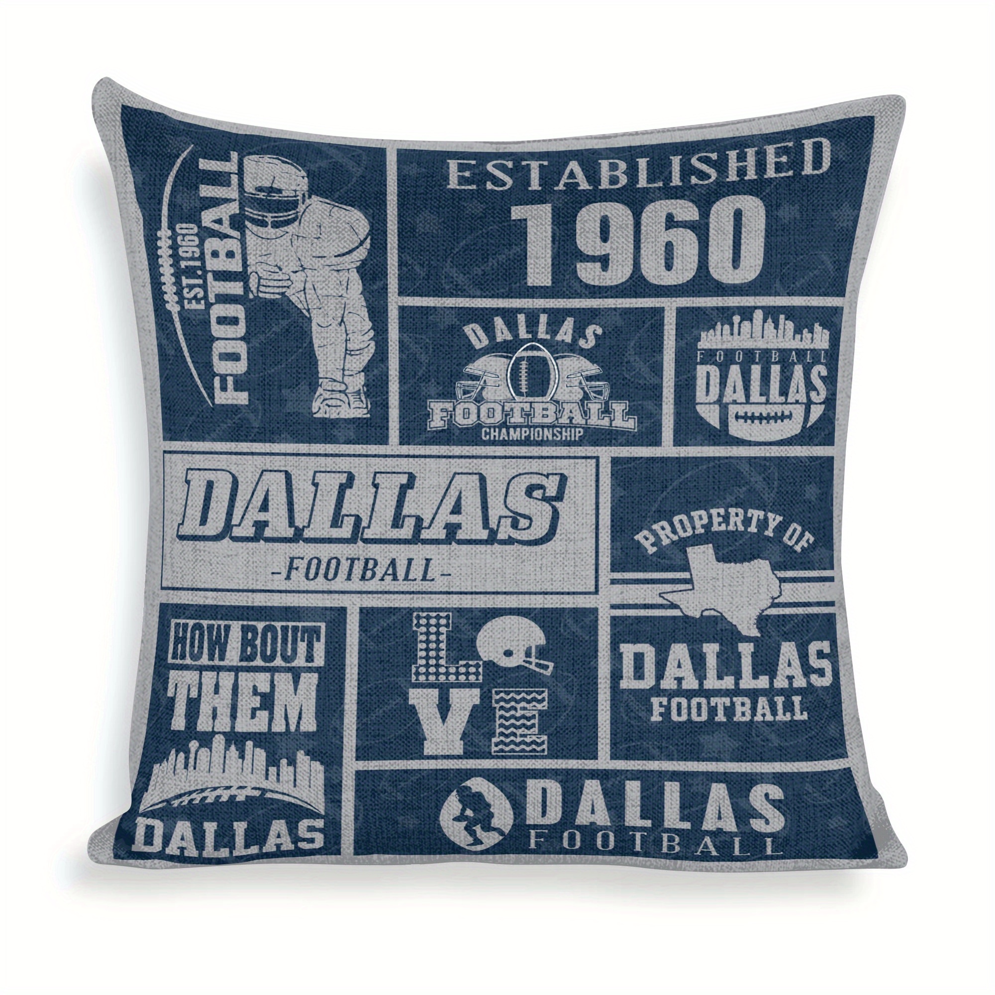 

1pc Dallas Football Sports Throw Pillow Cover, Soft Cozy Cover 18x18inches