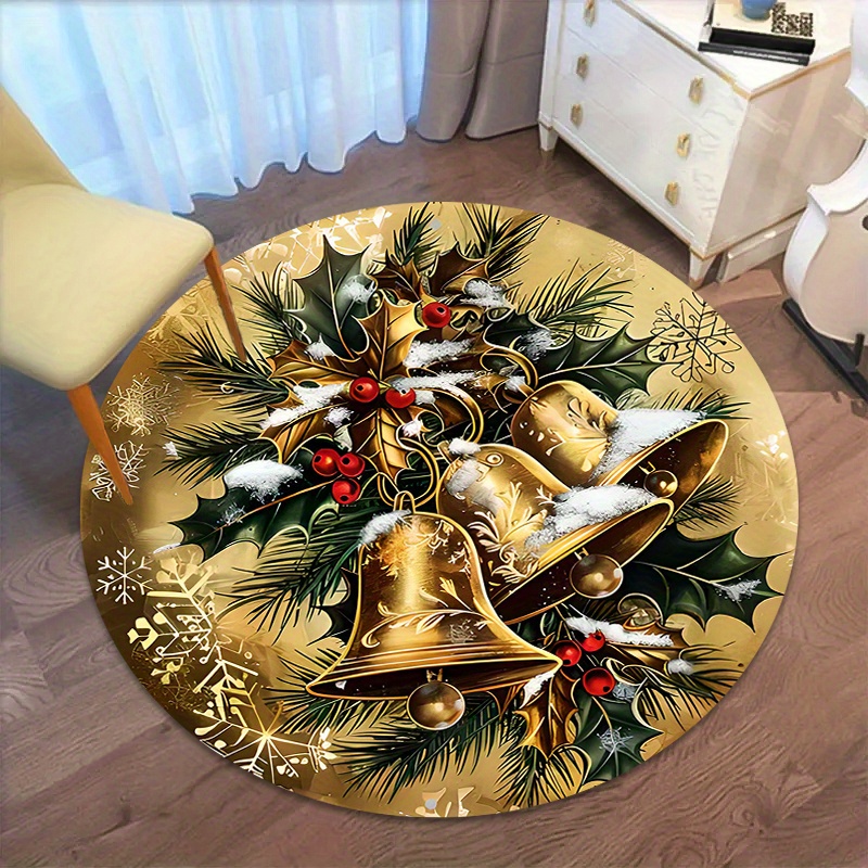 

Christmas Round Rug - & , For , , & Bathroom Decor - - 31x31", 39x39", 47x47