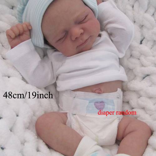 48cm 19inch scale realistic girl doll with 3d painted skin suitable for newborn role play doll collectors decor soft vinyl gift for children toy