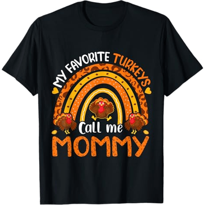 

Turkeys Mommy Thanksgiving T-shirt, 100% Cotton, Thanksgiving Christmas Gift For Men Women Dad Mom Friends, S-xxxl, Black