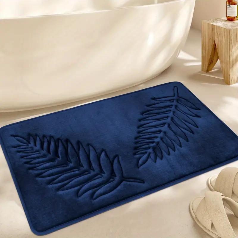 popular   1pc leaf embossed floor mat bathroom absorbent and non slip mat for bathroom living room bedroom kitchen   carpet details 2