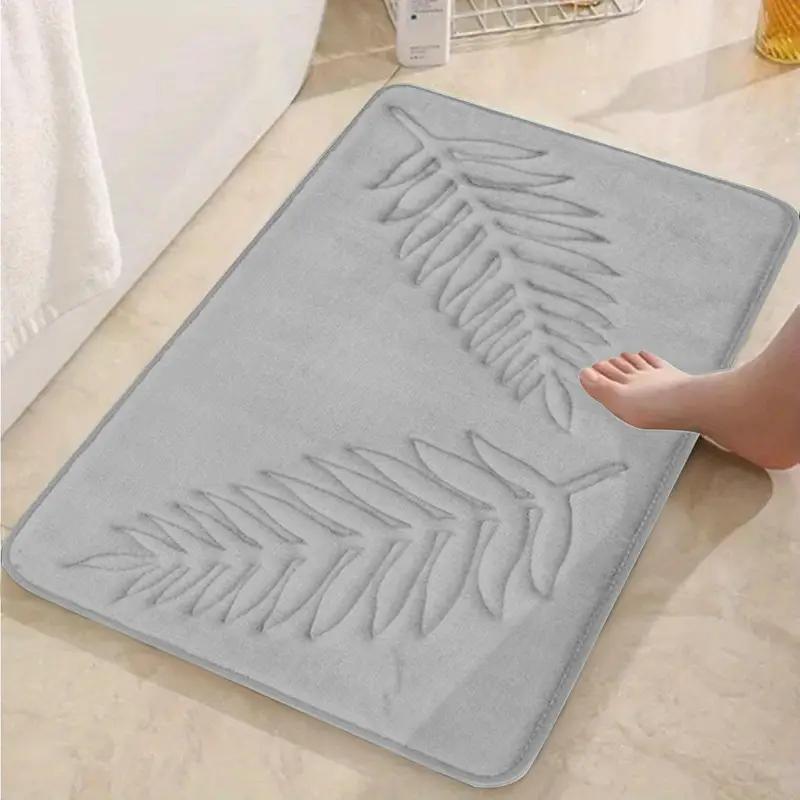 popular   1pc leaf embossed floor mat bathroom absorbent and non slip mat for bathroom living room bedroom kitchen   carpet details 6