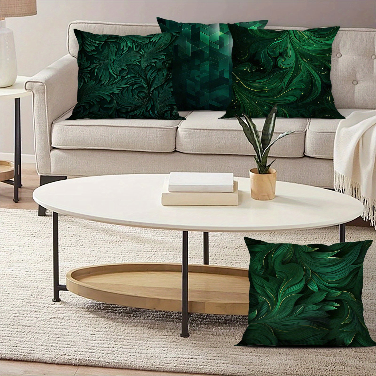 

Abstract Leaf Texture Pattern Pillowcase, Set Of Four, No Pillow , Comfortable And , Suitable For Office, Bedroom, Balcony, Car, Sofa, Yard