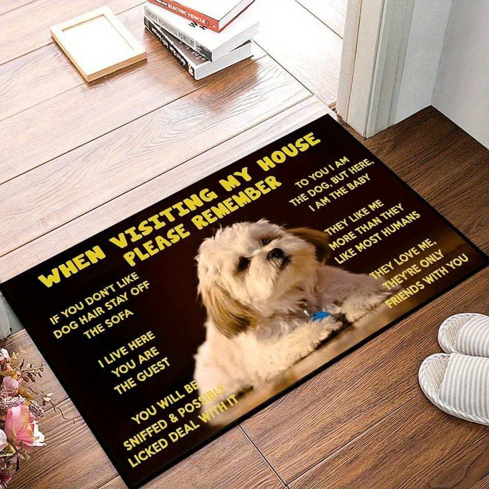 

Doormat Outdoor Mat- Shih Tzu Dog -winter Washable Entrance Doormat, Holiday Indoor Bathroom Rugs Non Slip Absorbent Mud Mats