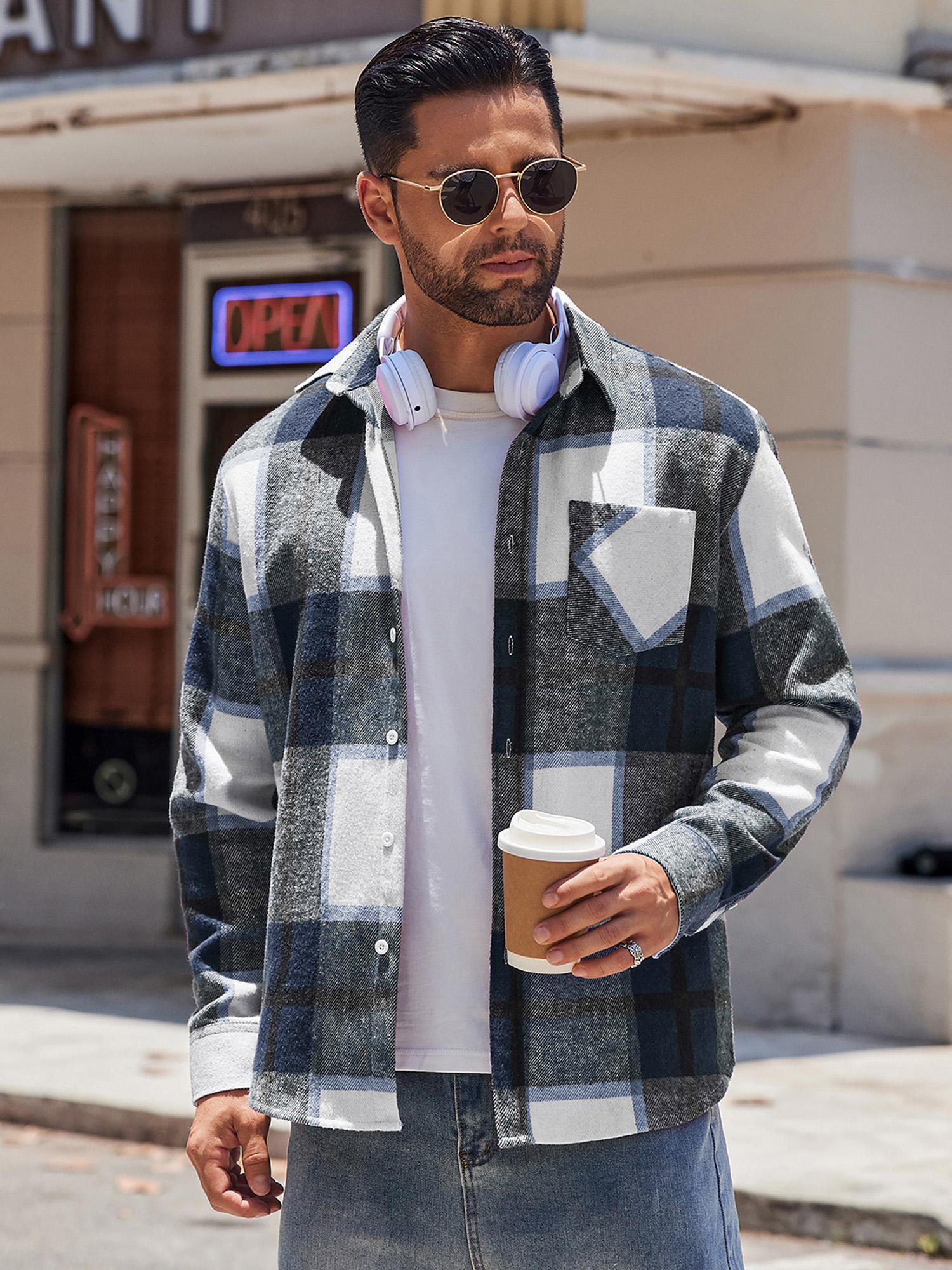 Chemise en flanelle rouge à carreaux col boutonné