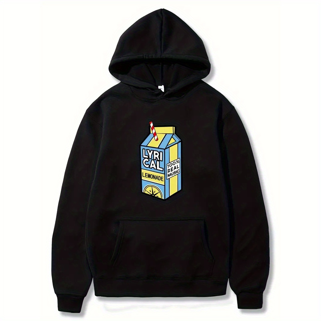 

Men's Casual Juice Hoodie, Drawstring Comfy Oversized Hooded Pullover Sweatshirt Plus The