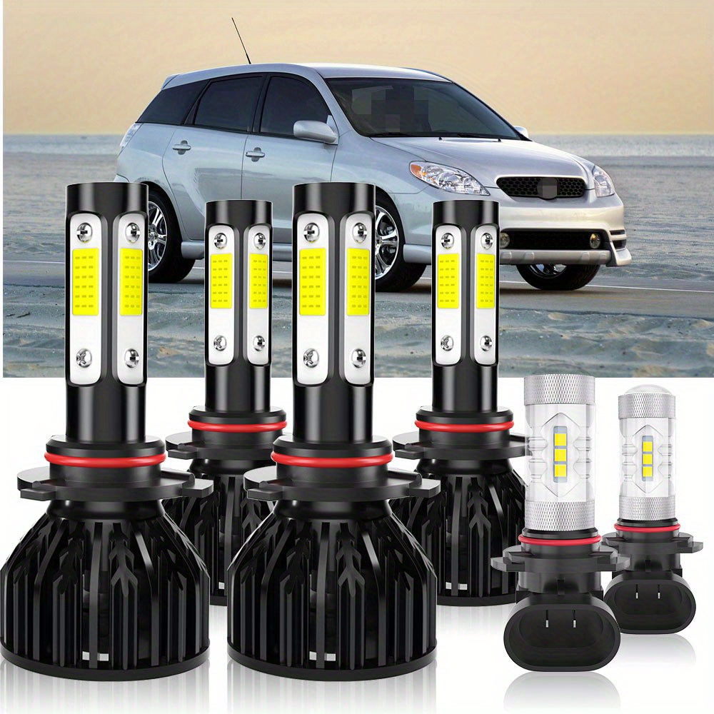 

For Toyota For Sienna 2006 2007 2008 2009 2010 3 Pairs Led Headlight Bulbs Kit 9005 9006 Beam + 9006 Fog Light 6500k, 40w 4000lm Power Lamps Halogen