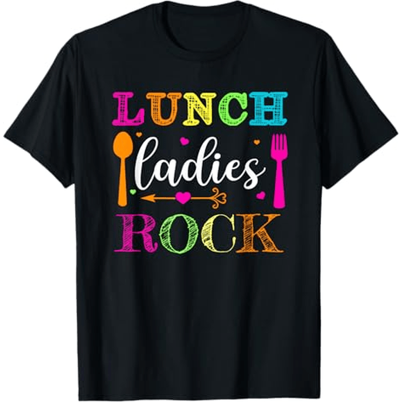 

Lunch Ladies Rock! Funny Cafeteria Squad School T-shirt, 100% Cotton, Thanksgiving Christmas Gift For Men Women Dad Mom Friends, S-xxxl, Black