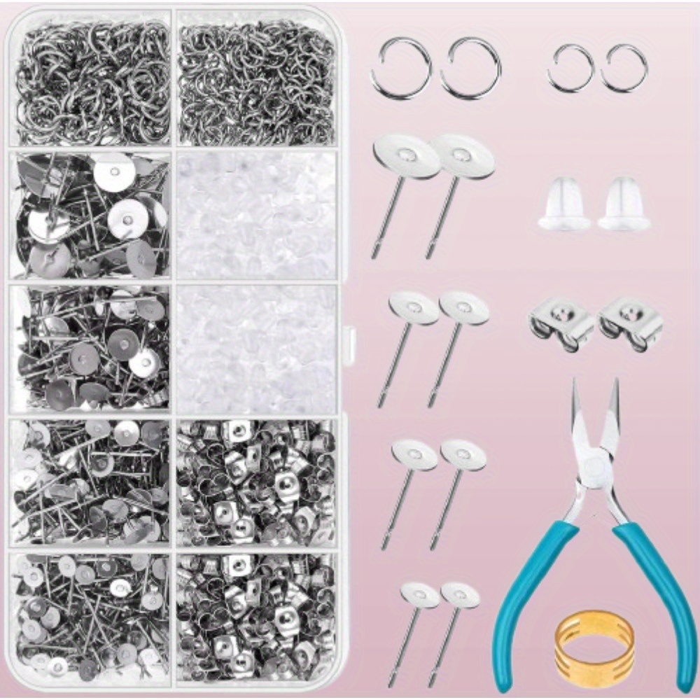 

Hypoallergenic Earring Posts And , 1800pcs Steel Earring Kit Earring , Steel Earring Posts And Set, Earring Rings For , , , Jewelry Making And