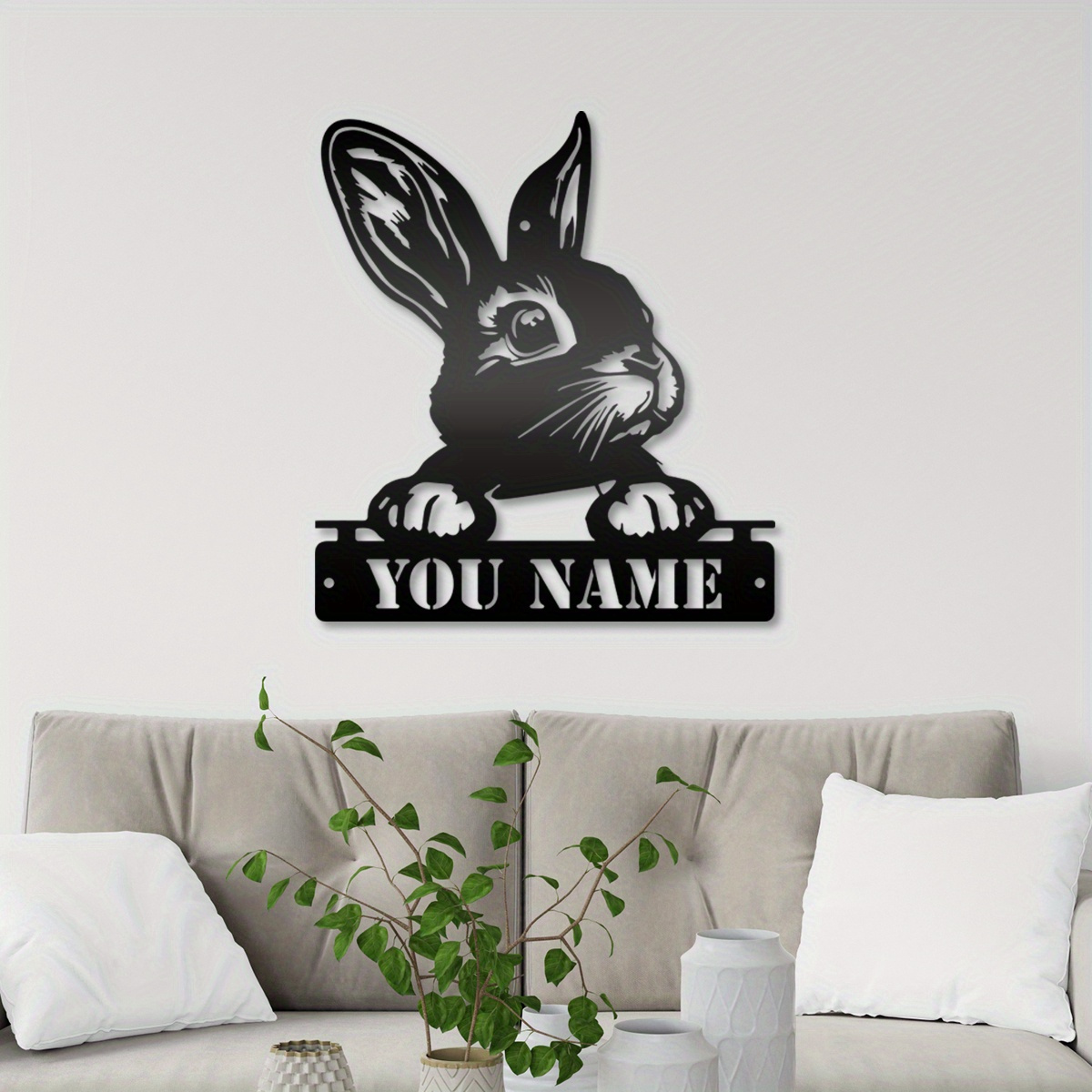 

Custom Handmade Rabbit Metal Wall Art - Personalized Iron Decor For Home & Garden, Perfect Gift For Family