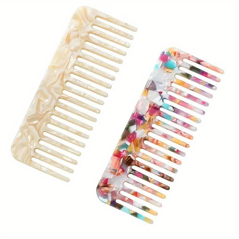 

Wide-tooth Hair Comb Set For Curly And Long Hair - Oil-free, Texturizing Styling Tools For Normal Hair Types - Handless Prevention Combs For Easy Hair Management