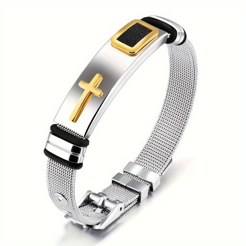 new cross titanium steel personality mens personality bracelet glossy jewelry popular fashion stainless steel bracelet