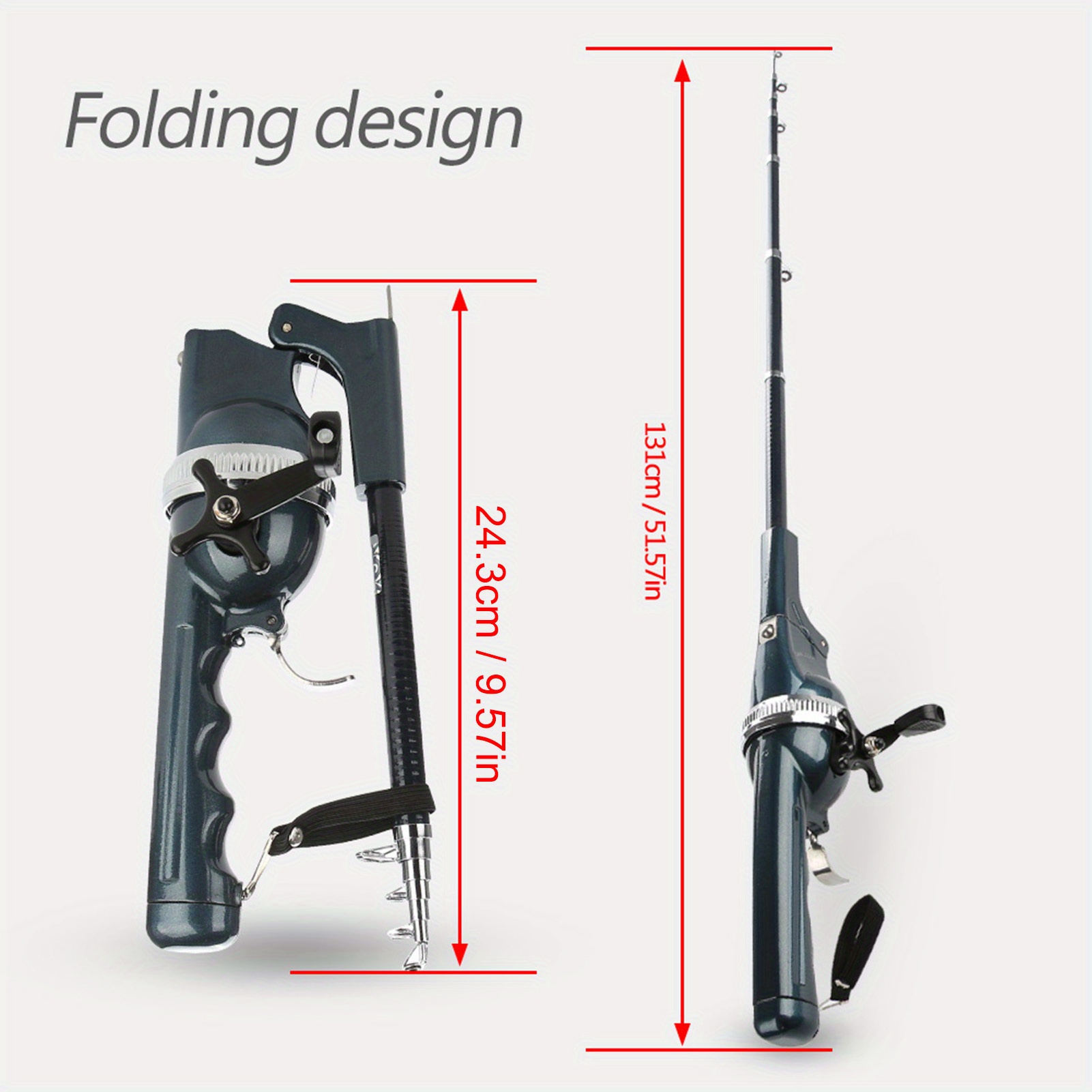 

Lightweight Plastic Folding Integrated Fishing Rod And Enclosed Reel Tackle Accessory