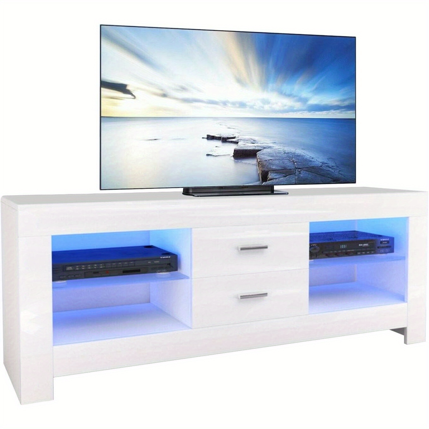 Cabinet | Neche Hardwood Tv Table Lowboard Sideboard, White End, ,