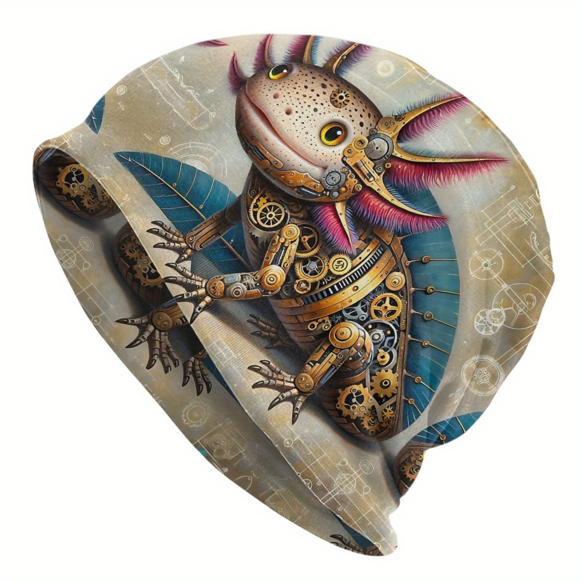 TEMU Mechanical Axolotl Unisex Bonnet Thin Hip Hop Double Layer Hats For Men Women