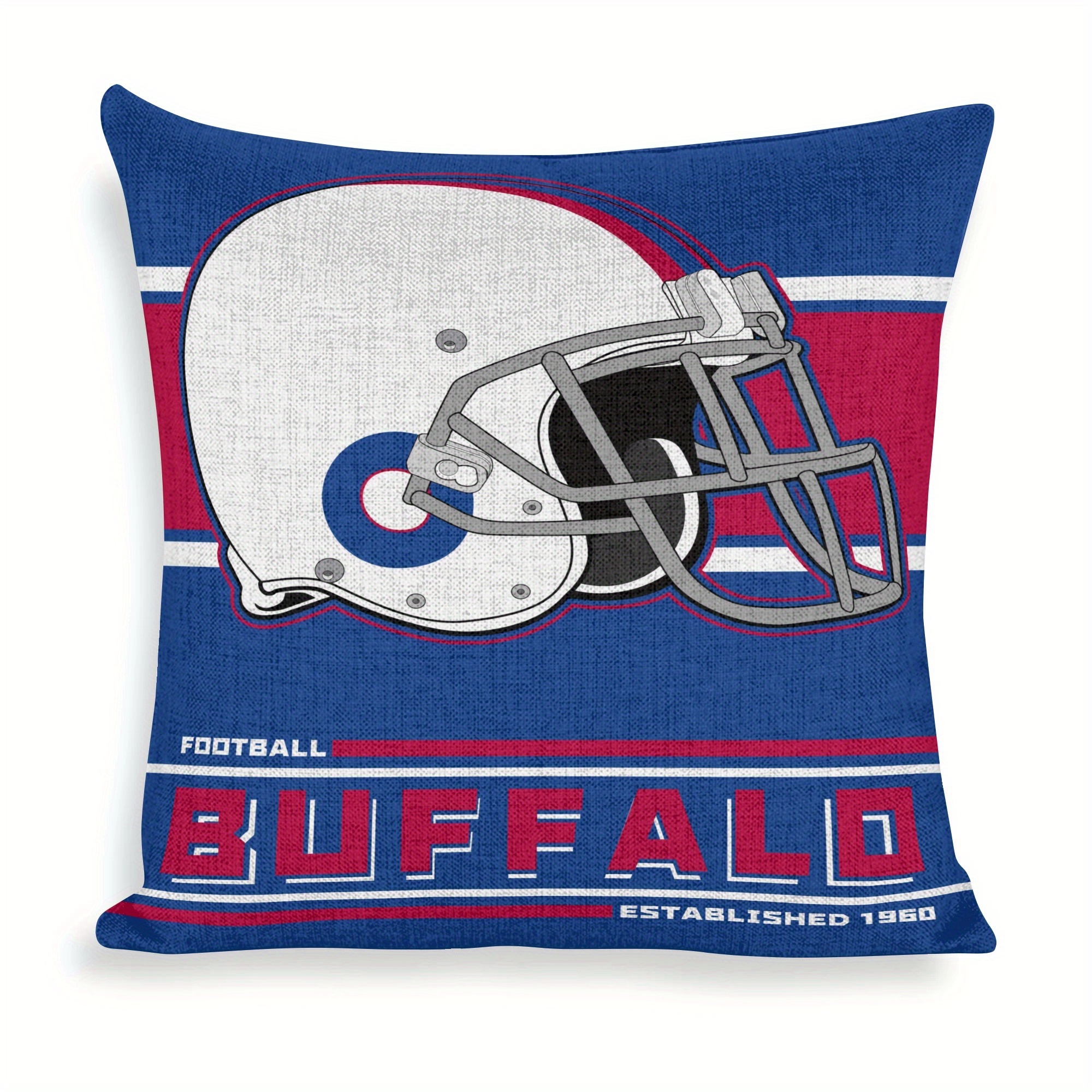 

Buffalo Football Team Decorative Throw Pillow Cover - Soft Polyester Cushion, 18x18 Inches, Home Decor