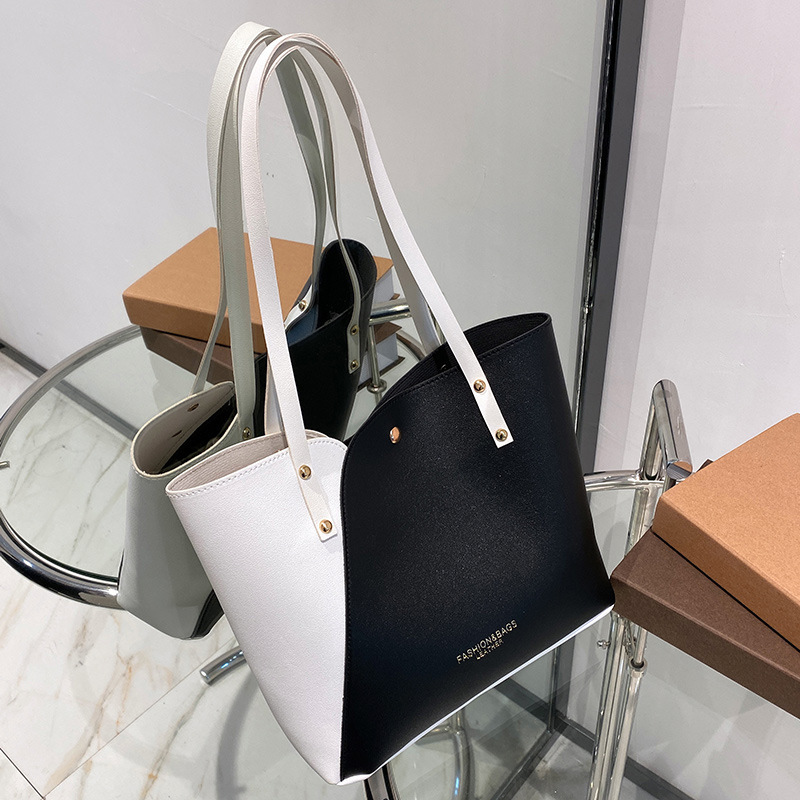 

Chic Large Capacity Tote Bag For Women - & Leather, Shopping & Commuting - In White, Pink, Black
