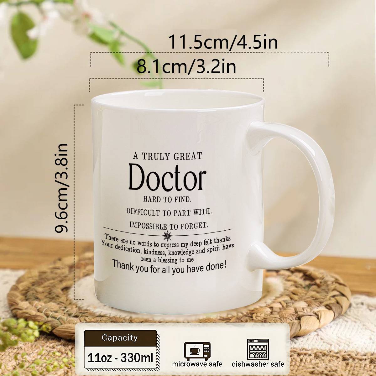 

Ceramic Coffee Mug For Doctor, "a Great Doctor" Quote, Insulated, Reusable, Gift For Birthday, Christmas, Anniversary, Home Kitchen Party Decor, No Power Required