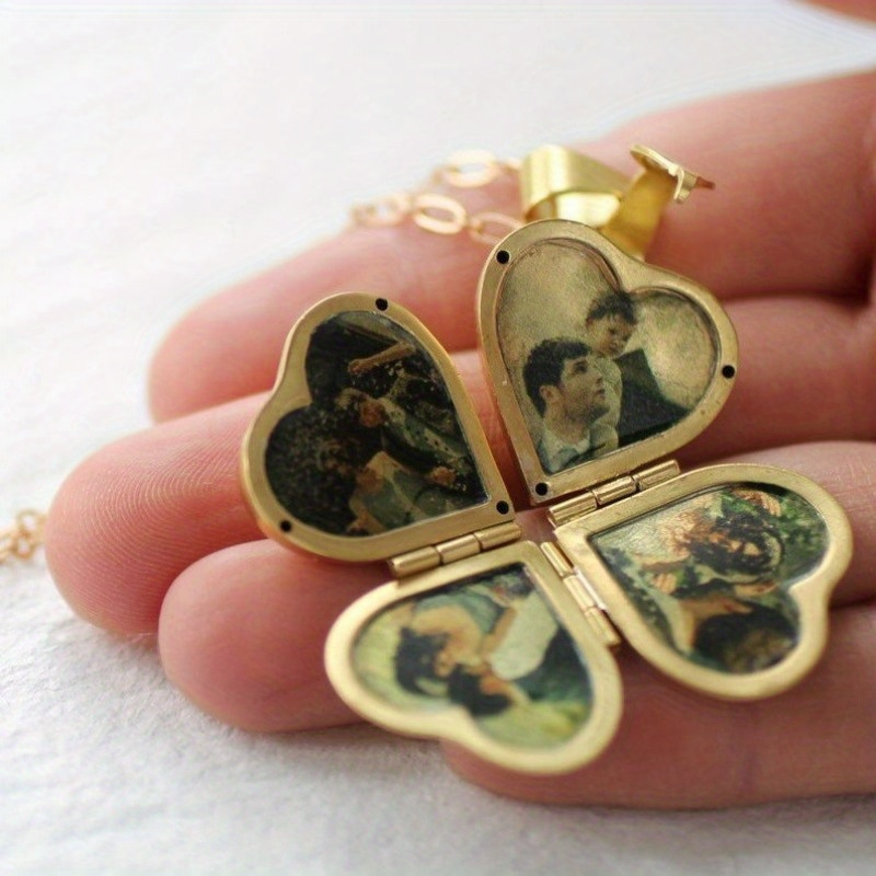 

Creative Vintage Pendant Folding Heart Pendant Necklace, Ladies Holiday Or Birthday Commemorative Jewelry Gift