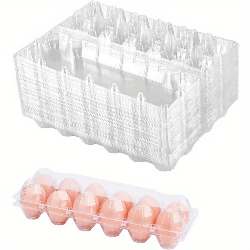 

60- Clear Plastic Egg Cartons For 12 , Reusable Egg For , , Display – Egg