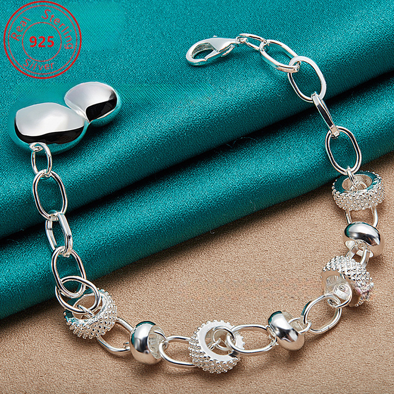 

S925 Sterling Silver Bracelet - Stylish, Elegant And Luxurious Style With Silver Ornaments - Wear And Party - Ladies Trend Charm Jewelry Gift