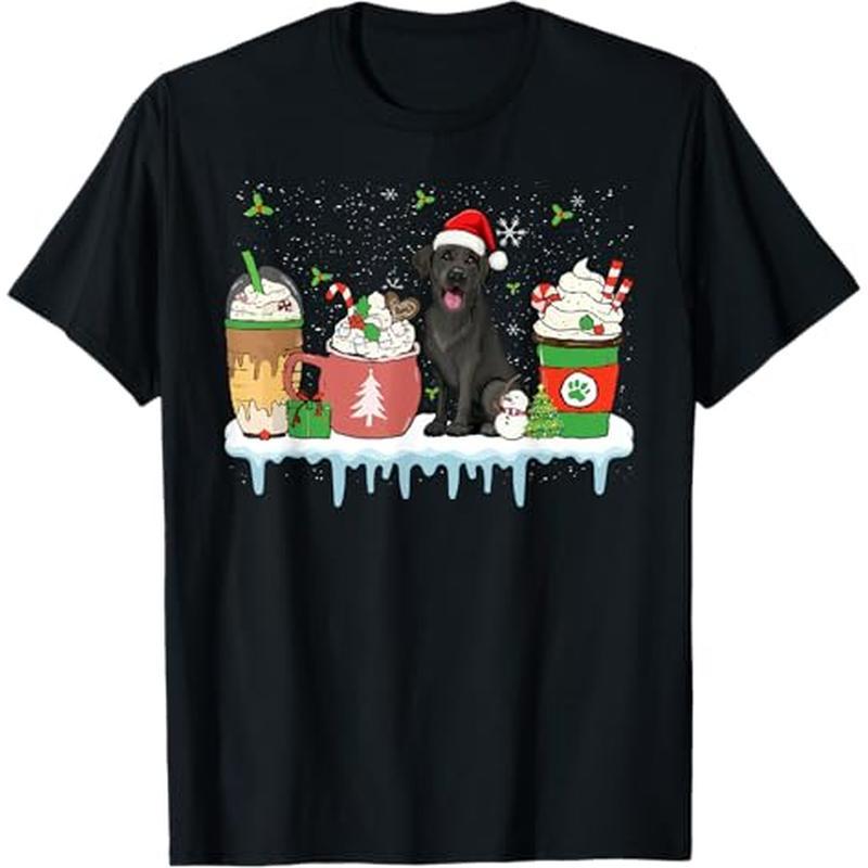 

Winter Christmas Dog Mom Holiday T-shirt, 100% Cotton, Gift For Men Women Dad Mom Friends, S-xxxl, Black