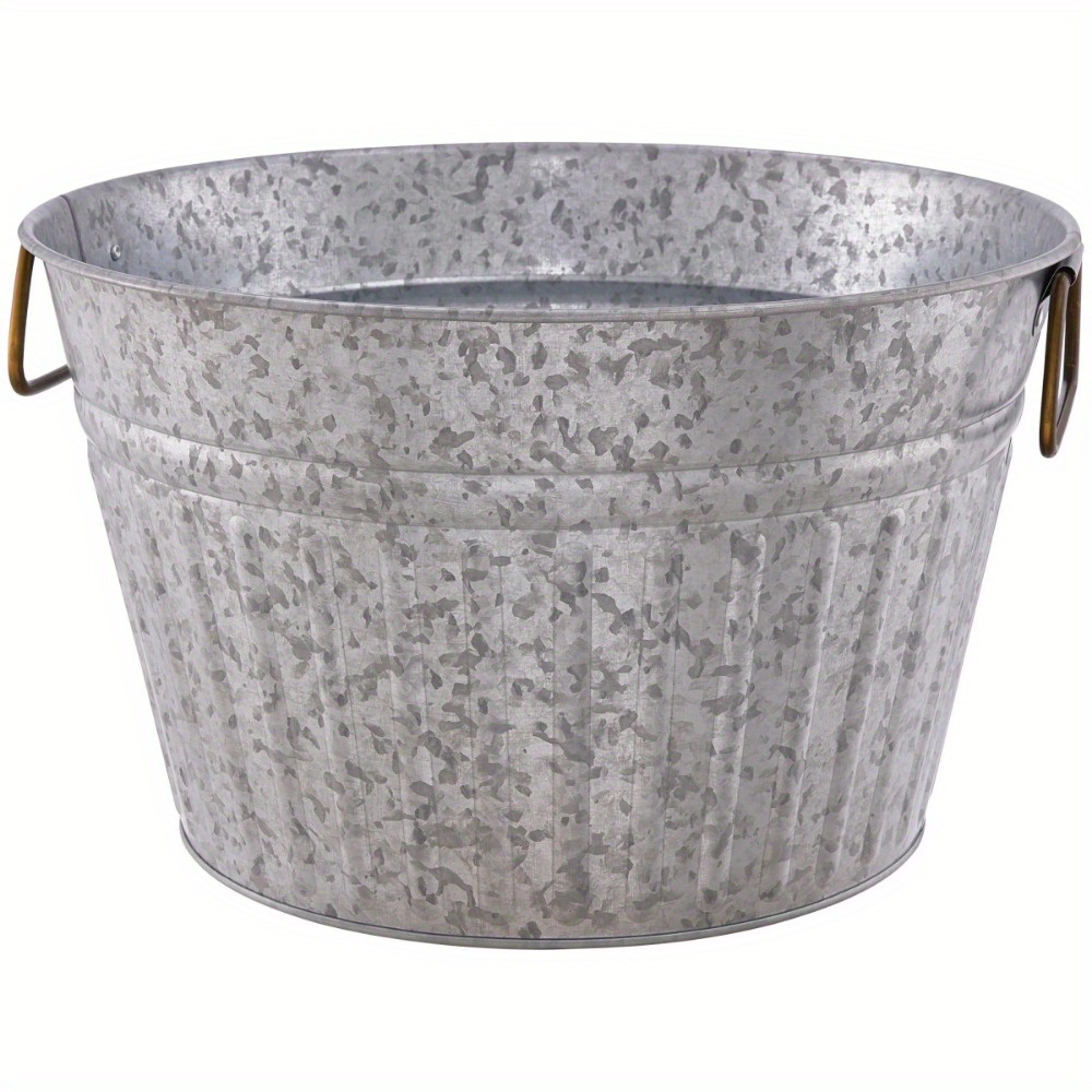 

Round Galvanized Tub -056-099-46, 15.0 In L X 15.0 , &