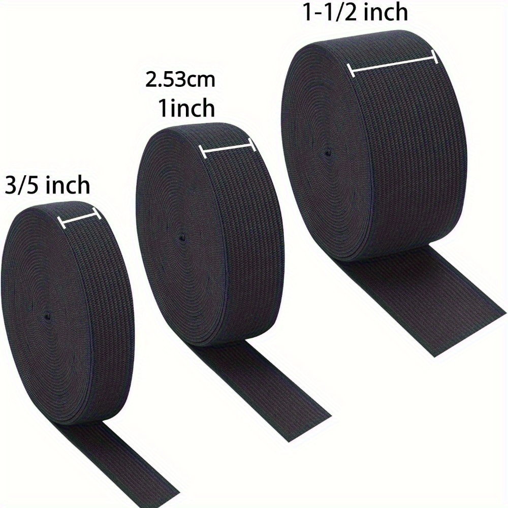 TEMU 3 Rolls Heavy Stretch High Knit Band, Black Spool Knit Spool, High Band For Sewing