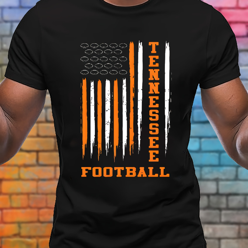 

Tennessee Football Printed Short Sleeved Men's T-shirt, Men's Casual Summer Outdoor Gift, Men's Round Neck Short Sleeved Shirt, Men's Casual Spring And , Men's Clothing Gift, 220g