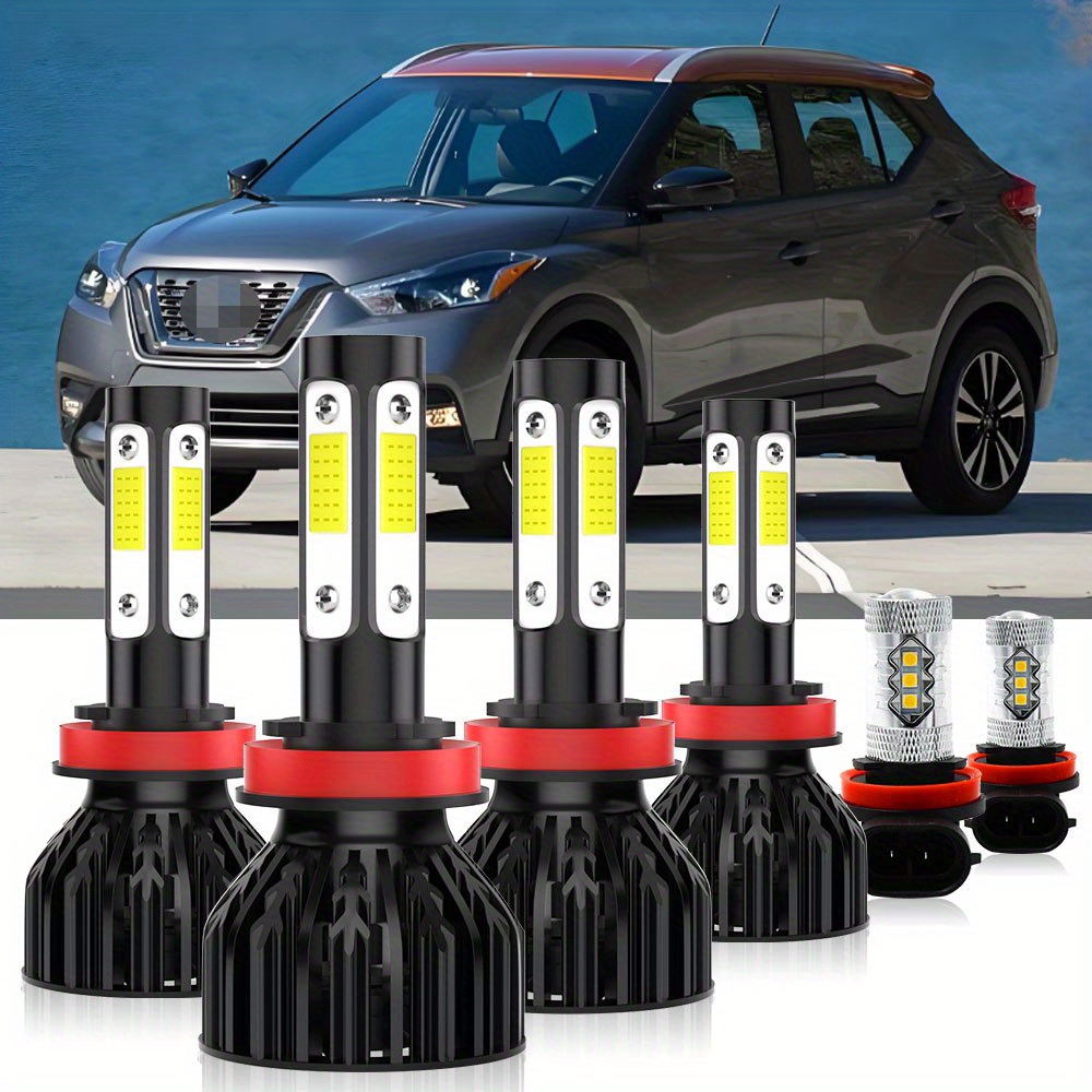 

For For Maxima 2016 2017 2018 Led Headlight Bulbs Kit H9 H11 Beam + H11 Fog Light 6500k, 4-sides Lamps 4000lm Bright 300% , Halogen