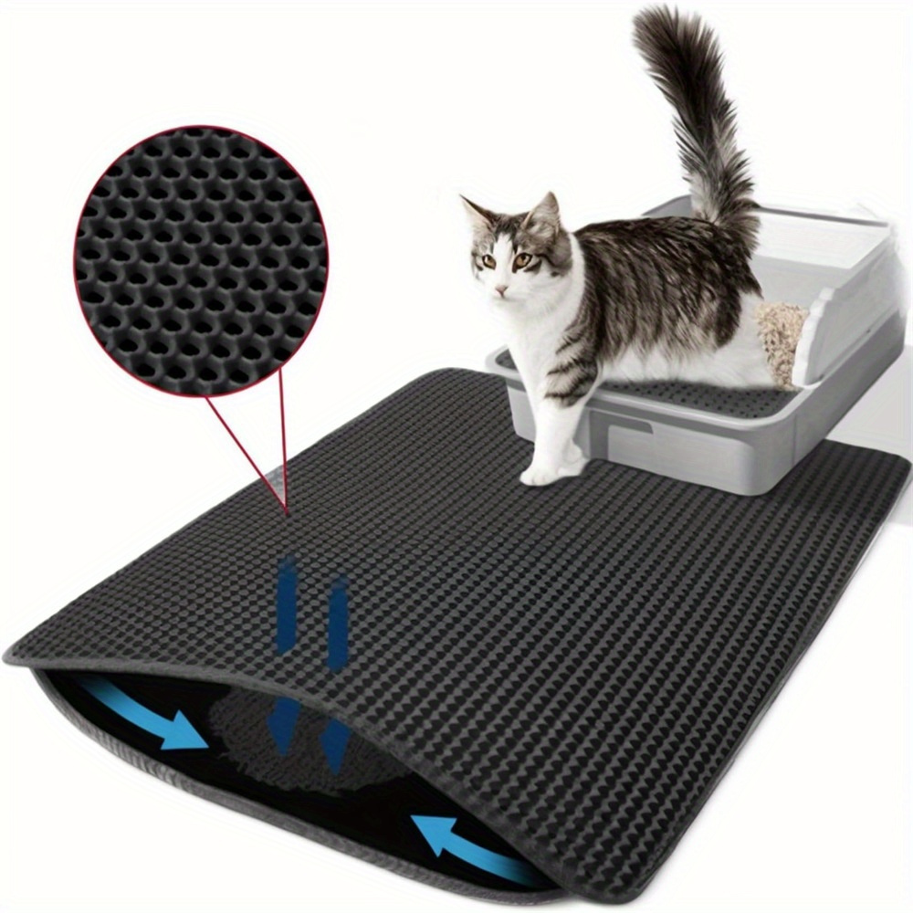 washable honeycomb cat litter mat non slip easy clean up for pet toilets boxes details 2